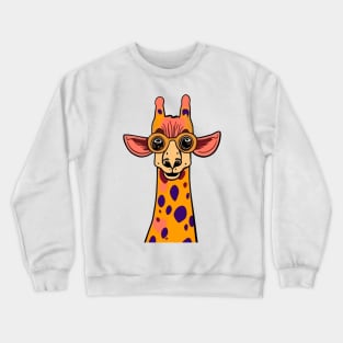 Smart giraffe with glasses Crewneck Sweatshirt